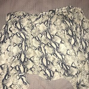Off the shoulder snake skin shirt